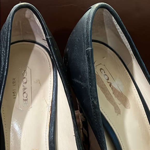 COACH BREANA SIG C BLACK LAMBSKIN HEELS - Picture 7 of 13